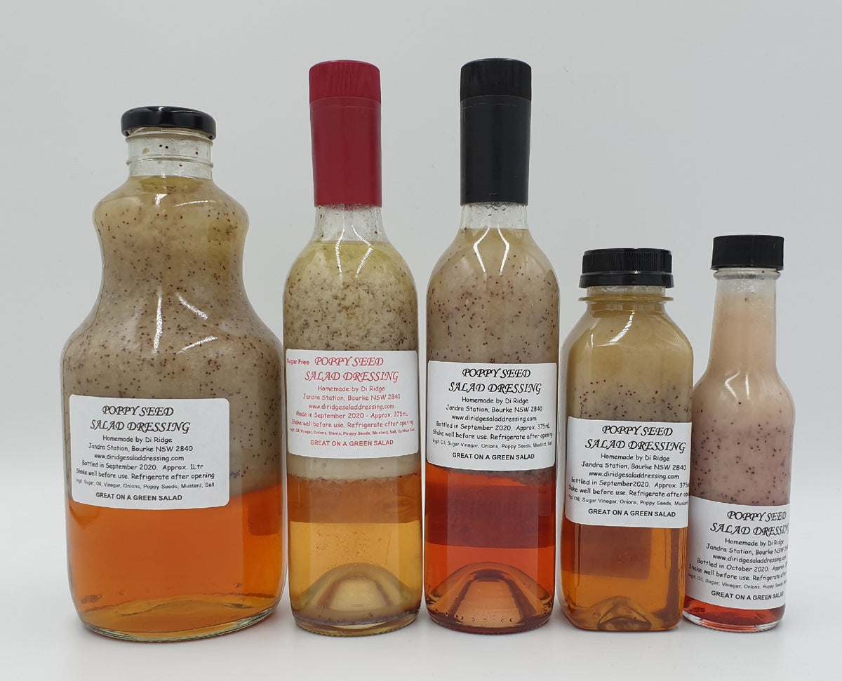 Di Ridge's Poppy Seed Salad Dressing Various Sizes Back O Bourke