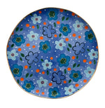 Load image into Gallery viewer, Carla Dinnage Foxy Flower Blue Plate Set 4