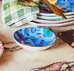 Load image into Gallery viewer, Carla Dinnage Foxy Flower Blue Trinket Bowl