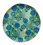 Load image into Gallery viewer, Carla Dinnage Foxy Flower Green Plate Set 4