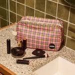 Load image into Gallery viewer, Kollab Travel Bag Pink Houndstooth