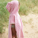 Load image into Gallery viewer, Sunnylife Kids Hooded Towel Cotton Candy Pink Stripe