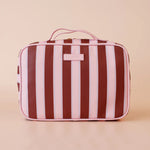 Load image into Gallery viewer, Fox & Fallow Burgundy Stripe Cosmetic Bag