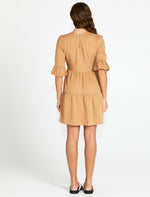 Load image into Gallery viewer, Sass Willow Tiered Mini Dress Tan
