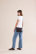 Load image into Gallery viewer, Juju & Co Tumbled Large Essential Pouch Chocolate