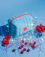 Load image into Gallery viewer, The Somewhere Co Blue Velvet Cosmetic Case