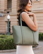 Load image into Gallery viewer, Louenhide Malibu Laptop Tote Bag Sage Green