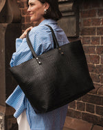 Load image into Gallery viewer, Louenhide Hudson Tote Bag Croc Black
