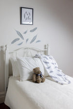 Load image into Gallery viewer, Cathy Hamilton Artworks - Feathers Muslin Baby Throw 127.5cm X 127.5cm
