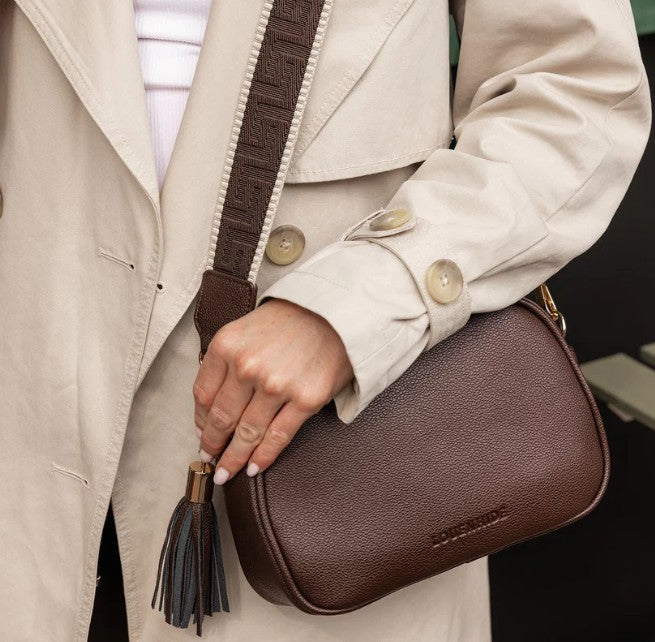 Louenhide Jacinta Gia Crossbody Bag – Chocolate: A Functional Everyday Bag with Clean Design