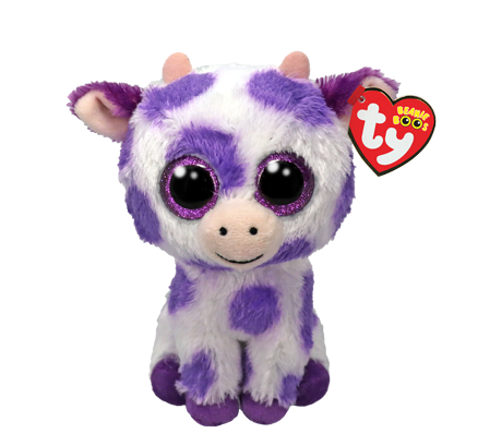 Ty Beanie Boos Ethel - Purple Spots Cow Reg