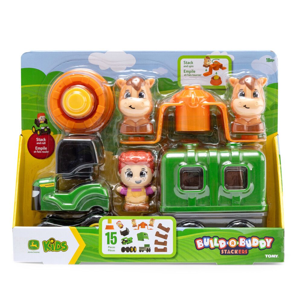 Build A Buddy Stackers 16 Piece John Deere Horse Set
