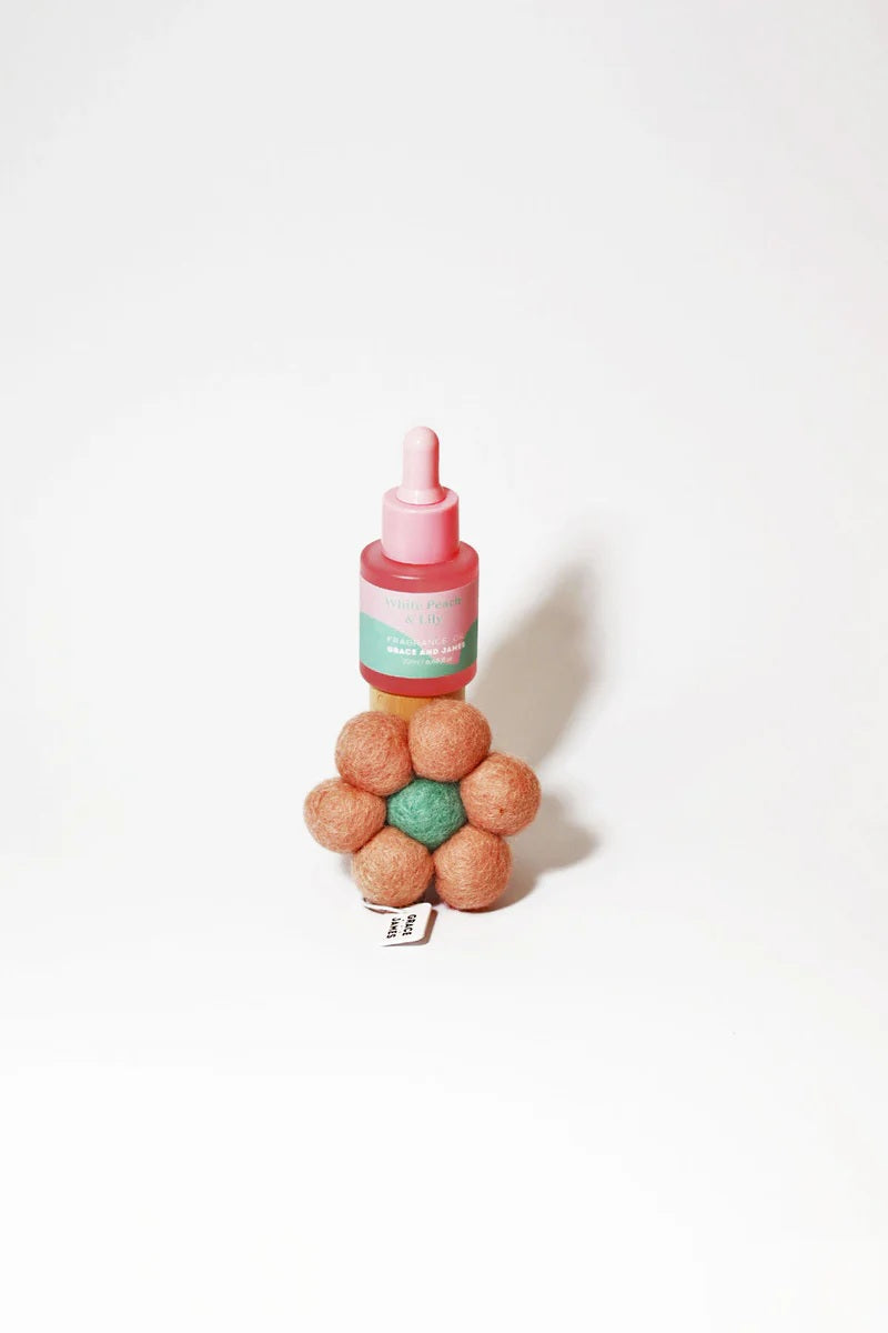 Grace & James Bloom Collection - White Peach & Lily Felt Air Freshener