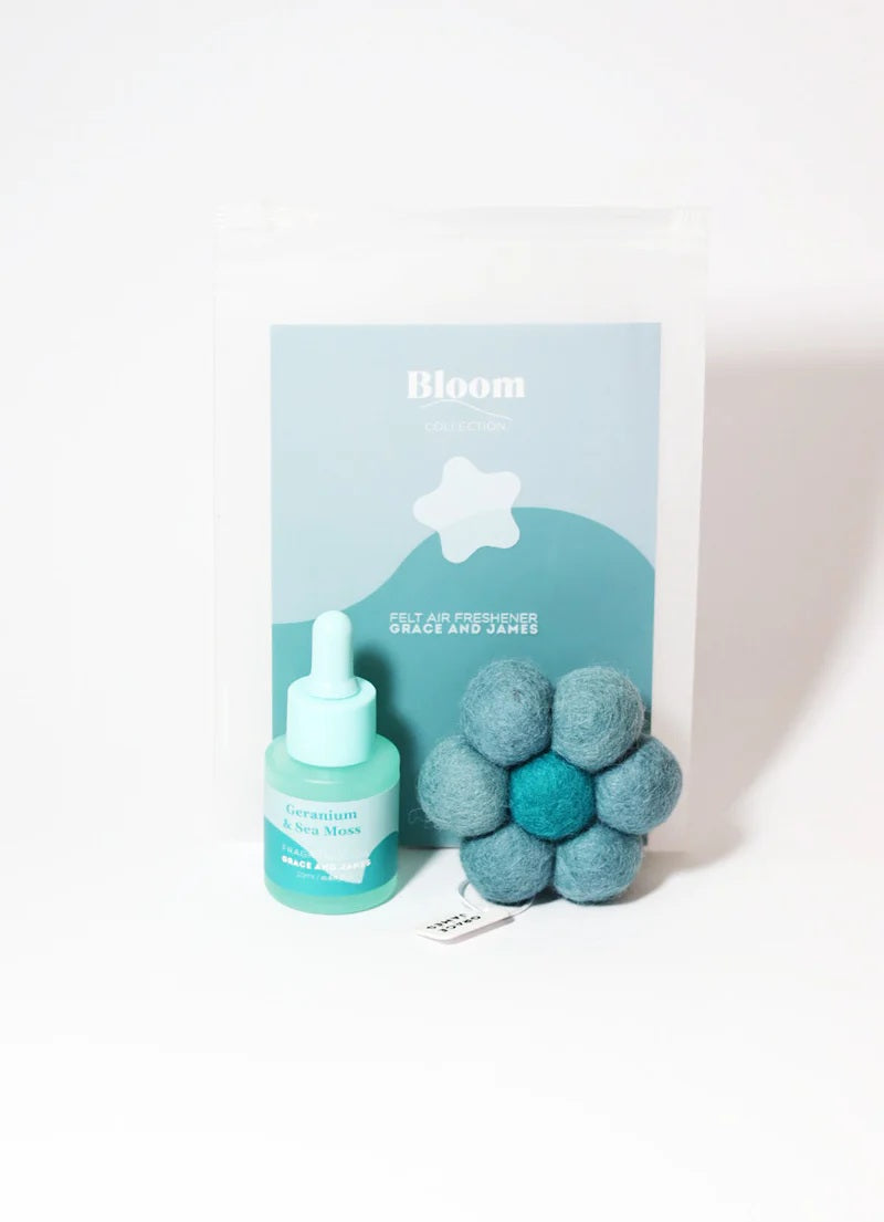Grace & James Bloom Collection - Geranium & Sea Moss Felt Air Freshener