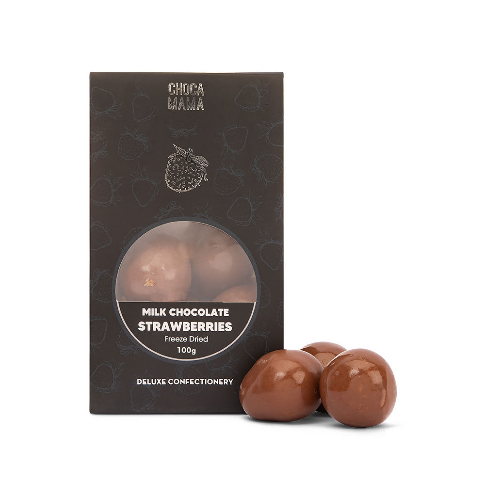 Chocamama Milk Chocolate Freeze Dried Strawberries 100g