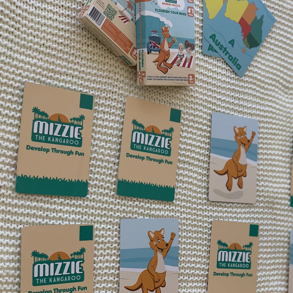 Mizzie Memory Match 4-in-1 Flash Card Game Set