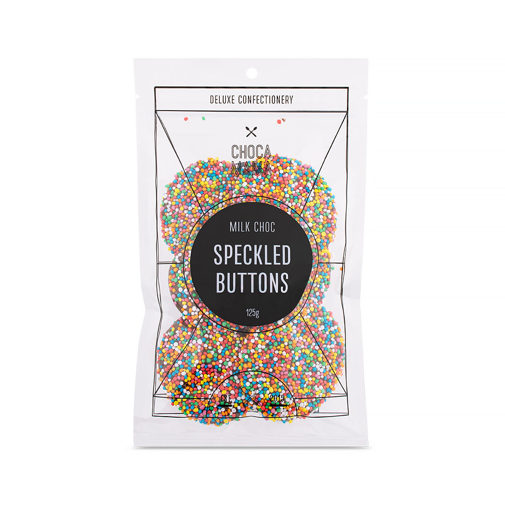 Chocamama Milk Speckled Buttons 125g
