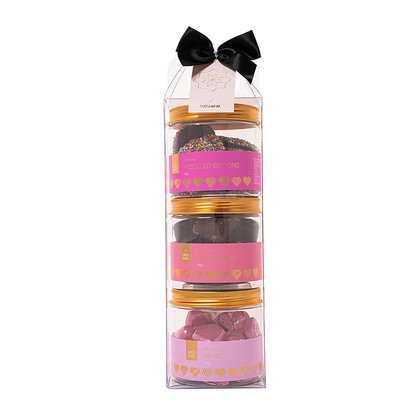 Chocamama Feel The Love Tall Gift Pack 2 (freckles/honeycomb/foiled Milk Hearts) 475g