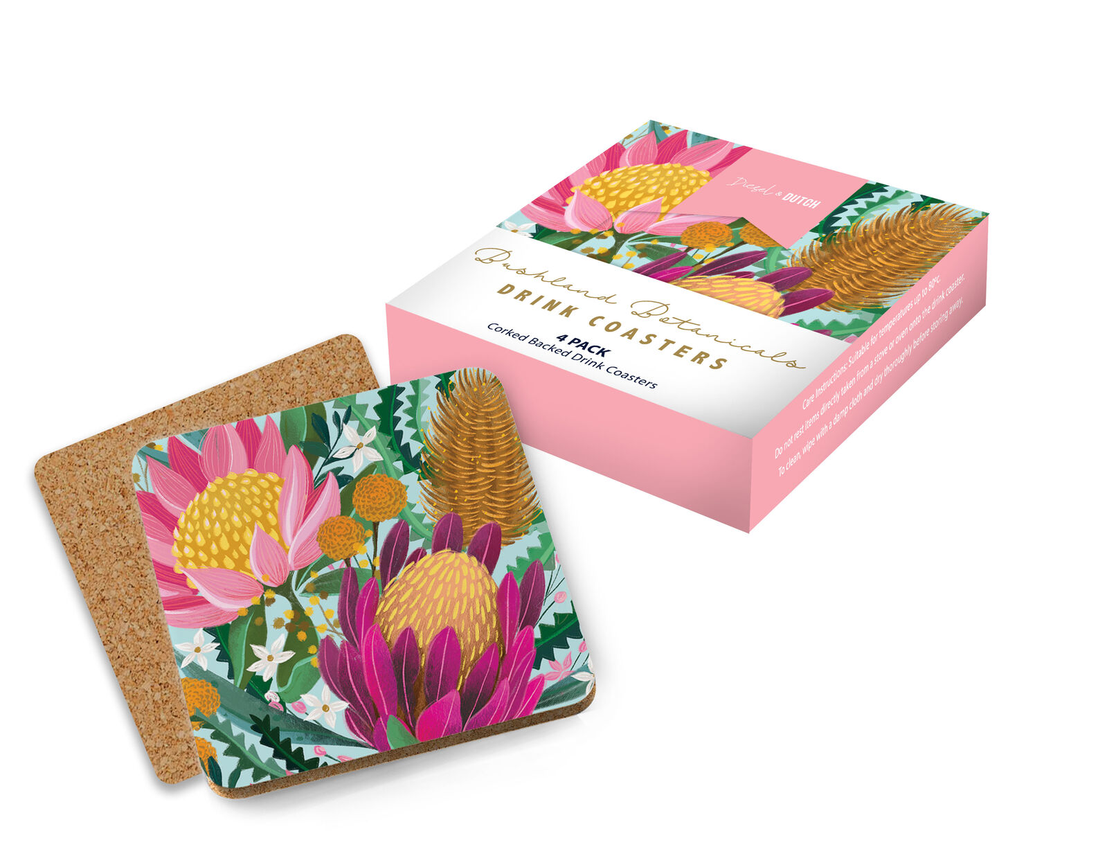 Diesel & Dutch Botanical Bushland Drink Coaster Set 4