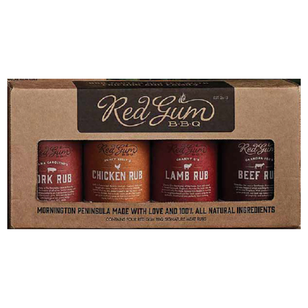 Red Gum Bbq Meat Rubs Gift Box 4 X Small Rubs 320g