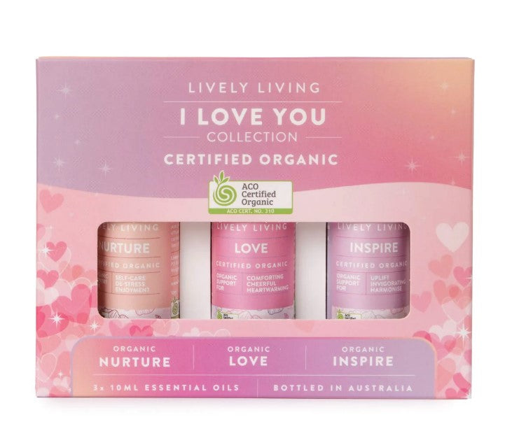 Lively Living I Love You Organic Essential Oil Trio