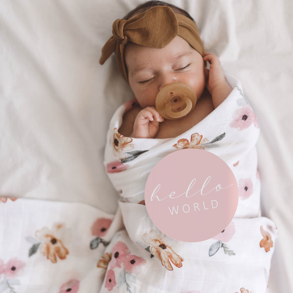 Snuggle Hunny Poppy & Musk Pink Reversible Milestone Cards