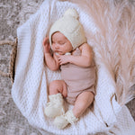 Load image into Gallery viewer, Snuggle Hunny White Diamond Knit Baby Blanket

