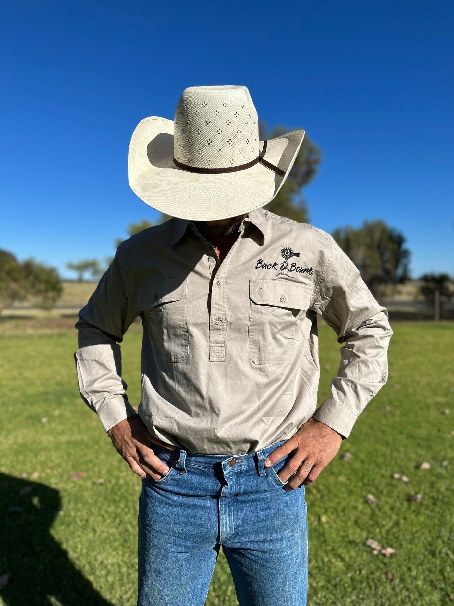 Back O Bourke Mens Work Shirt - Clay
