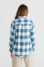 Load image into Gallery viewer, The Shanty Corp Nina Shirt Blue Steel Check *sale*
