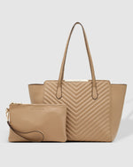 Load image into Gallery viewer, Louenhide Frankfurt Quilted Tote Bag Coffee
