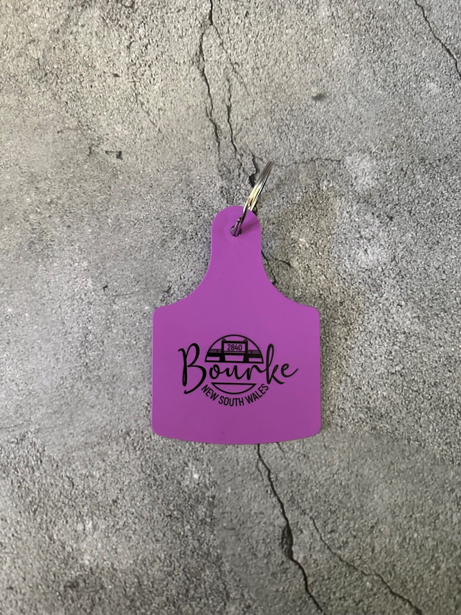 Keyring Cattle Tag Bourke Nsw [clr:purple]