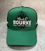 Load image into Gallery viewer, Trucker Cap Bourke Nsw - Dark Green/black Embroidered Logo
