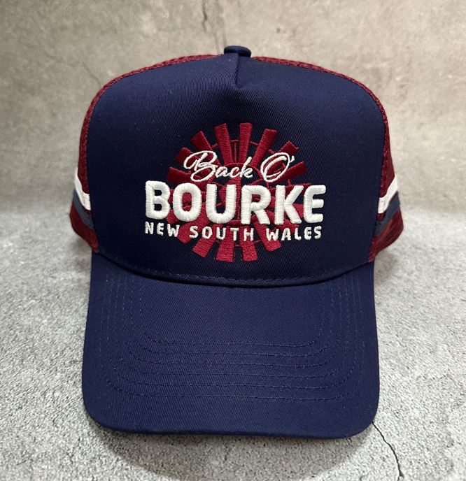 Trucker Cap Bourke Nsw - Navy/maroon Embroidered Logo