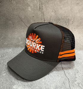 Trucker Cap Bourke Nsw - Orange/charcoal Embroidered Logo