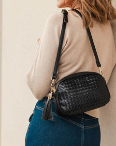 Louenhide Jacinta Woven Crossbody Bag Black