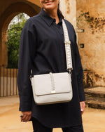 Load image into Gallery viewer, Louenhide Ness Crossbody Bag With Kubi Guitar Strap Light Grey
