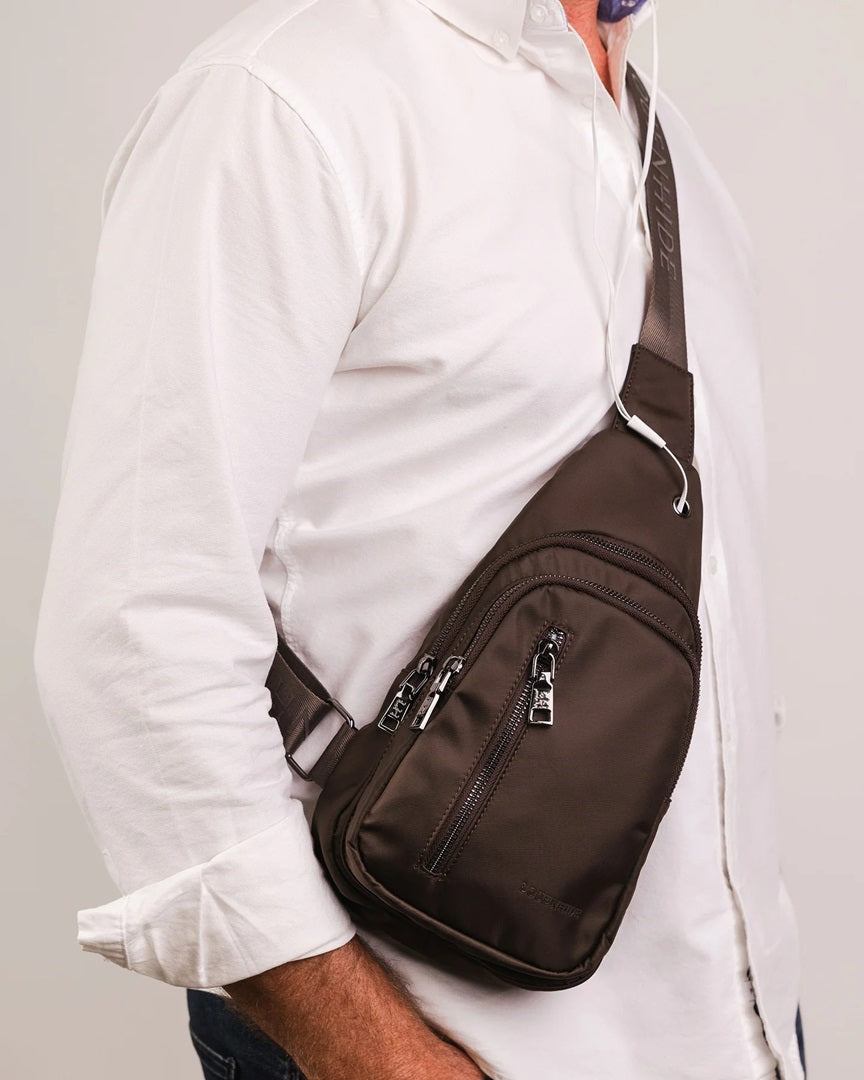 Louenhide Boyd Nylon Sling Bag Chocolate