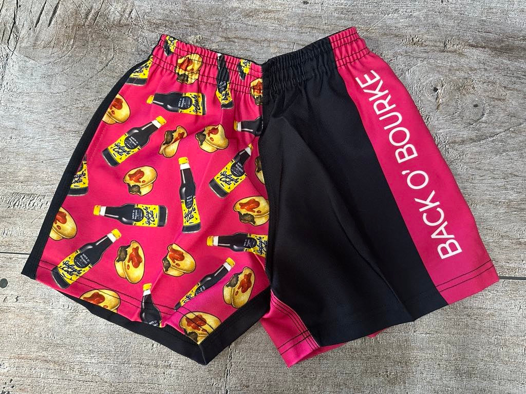 Bourke Rugby Shorts Kids - Splashe & Pies Pink [sz:2]