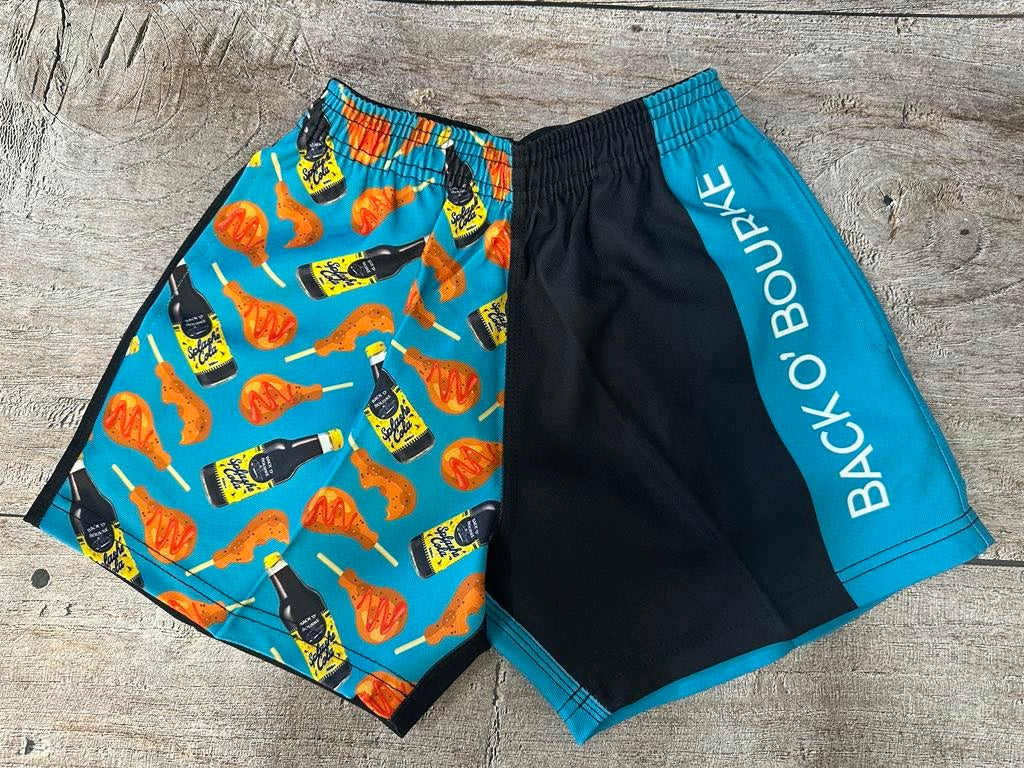 Bourke Rugby Shorts Kids - Splash & Mockies Aqua [sz:2]