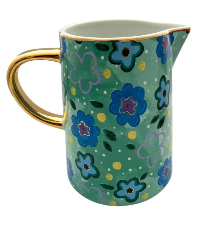 Carla Dinnage Foxy Flower Green Jug