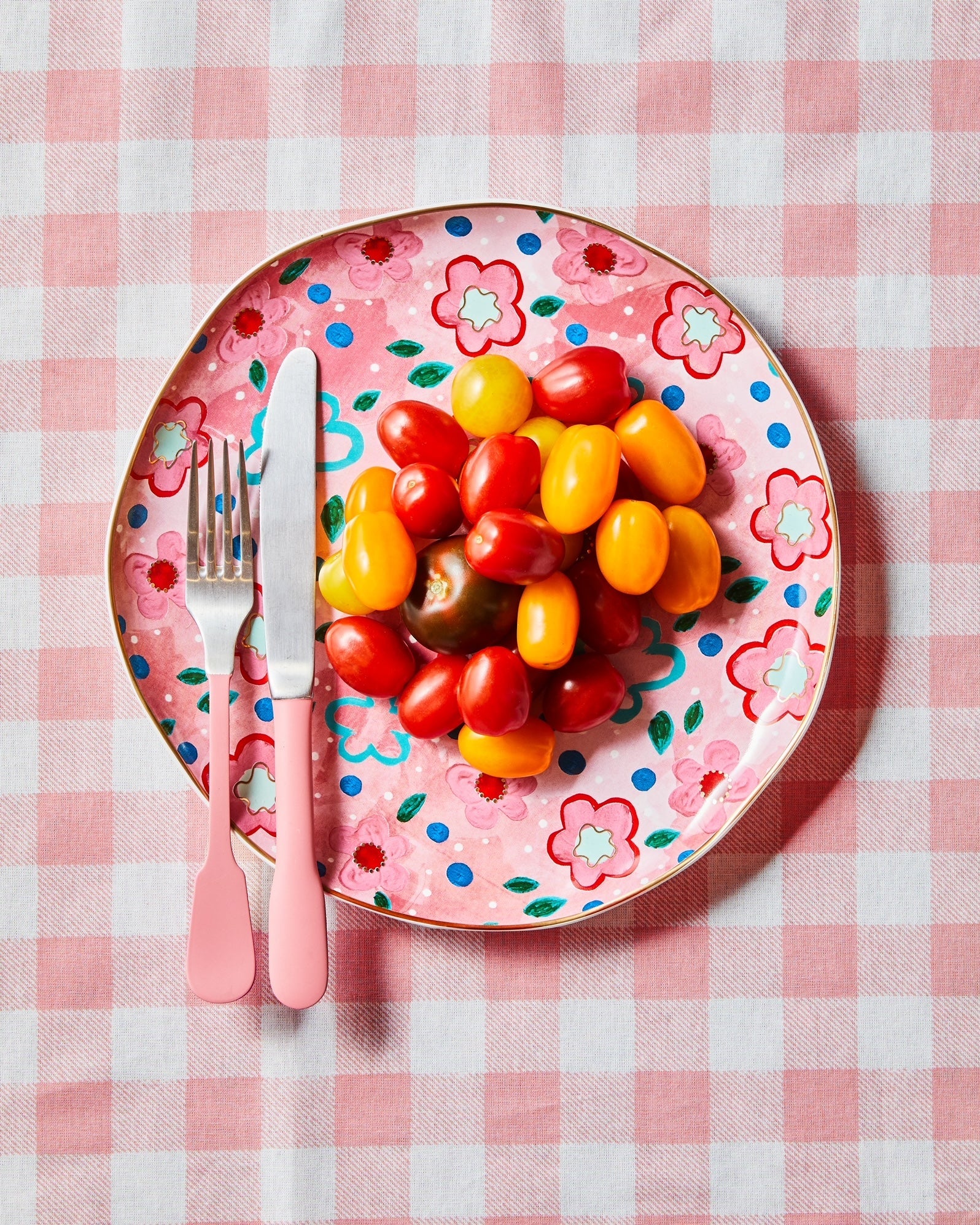 Carla Dinnage Foxy Flower Pink Plate Set 4