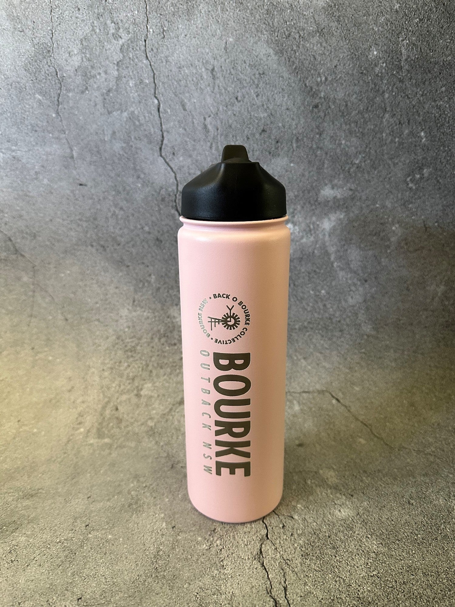 Bourke Bottle 650ml S/steel With Finger Loop Pink [clr:pink]