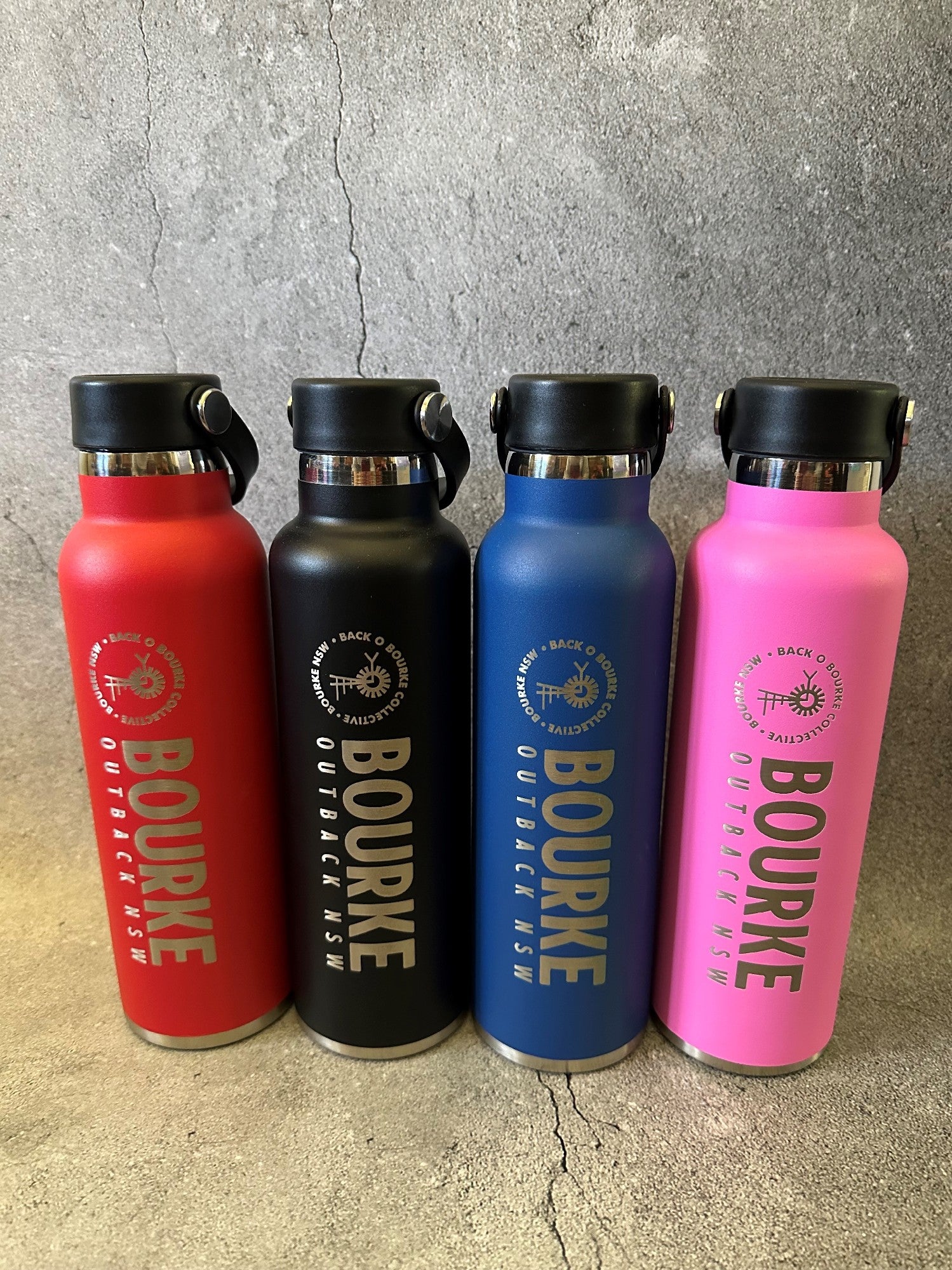 Bourke Flask With Handle 600ml S/steel [clr:black]