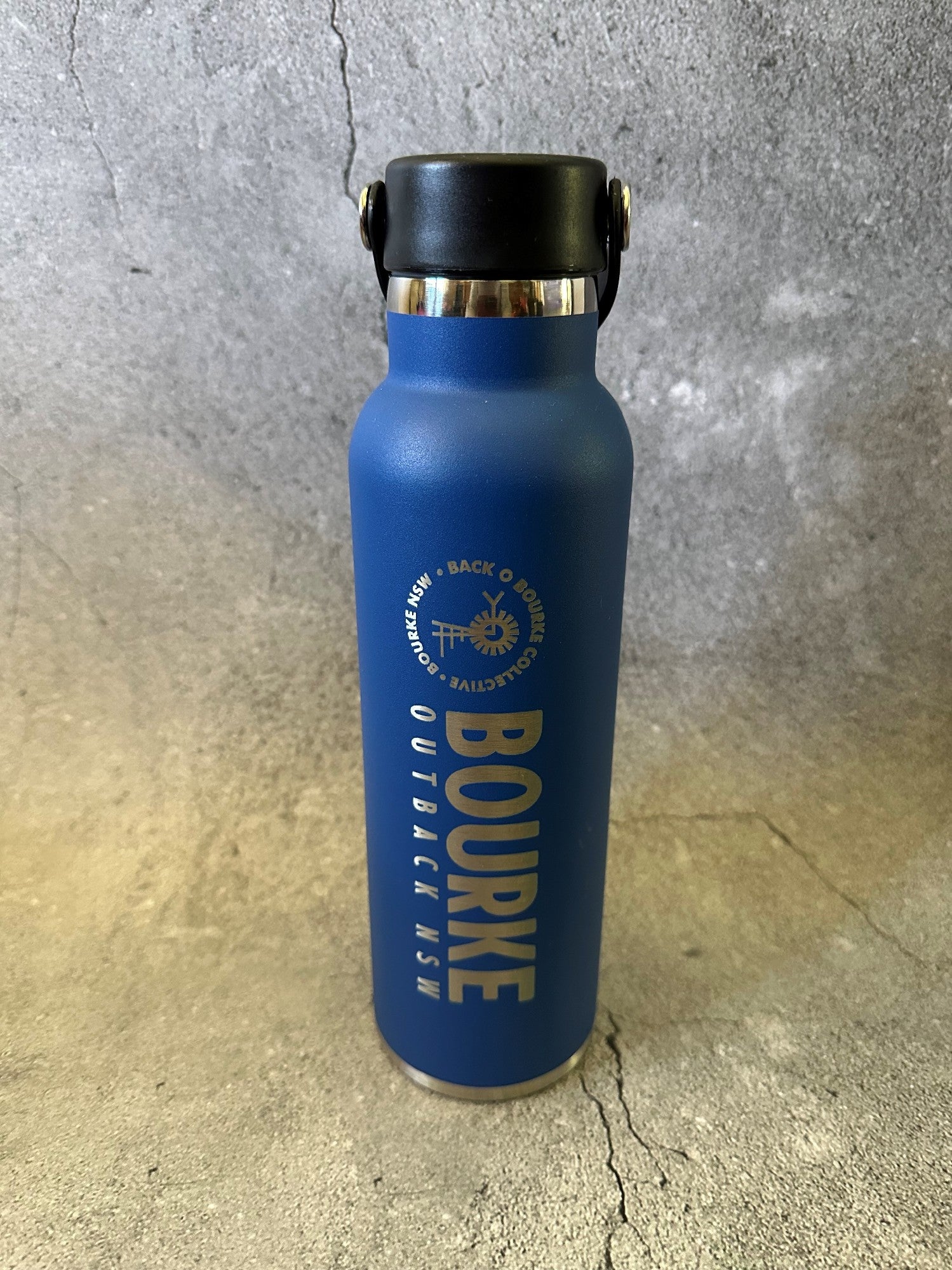 Bourke Flask With Handle 600ml S/steel [clr:navy]