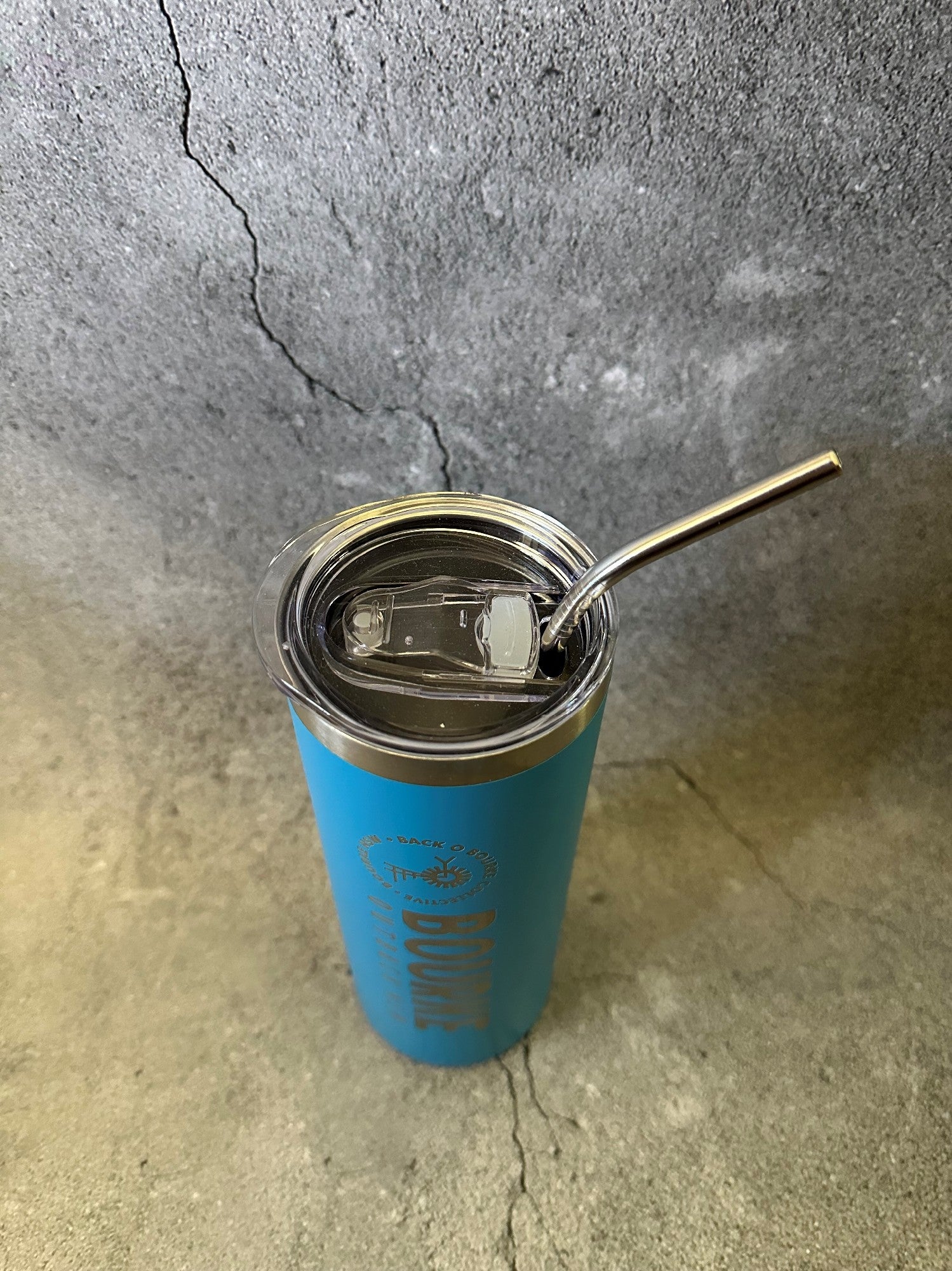Bourke Skinny Sipper With Straw 600ml S/steel [clr:aqua]