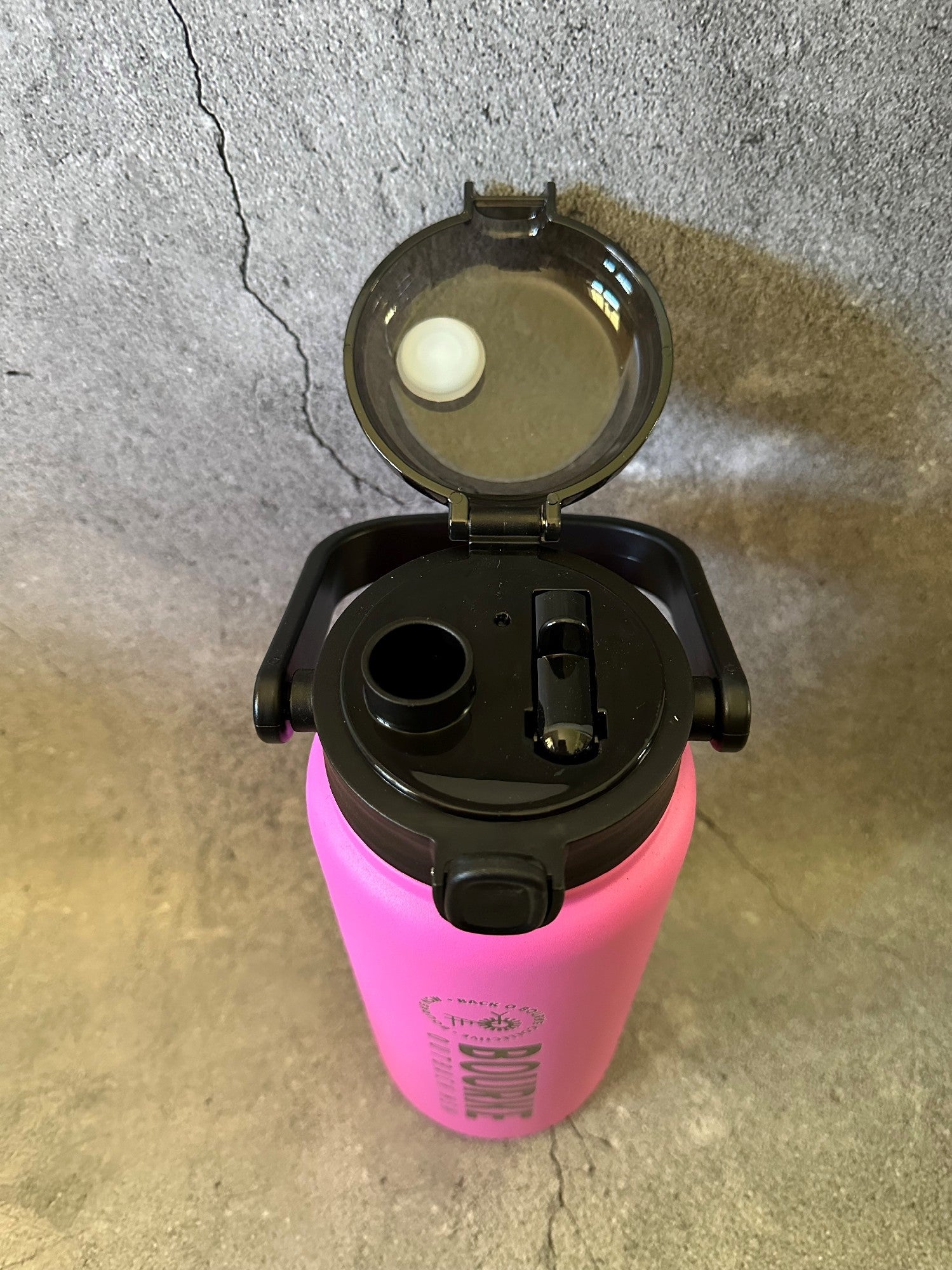Bourke Guzzle Bottle With Straw 1.25 Litre S/steel [clr:pink]