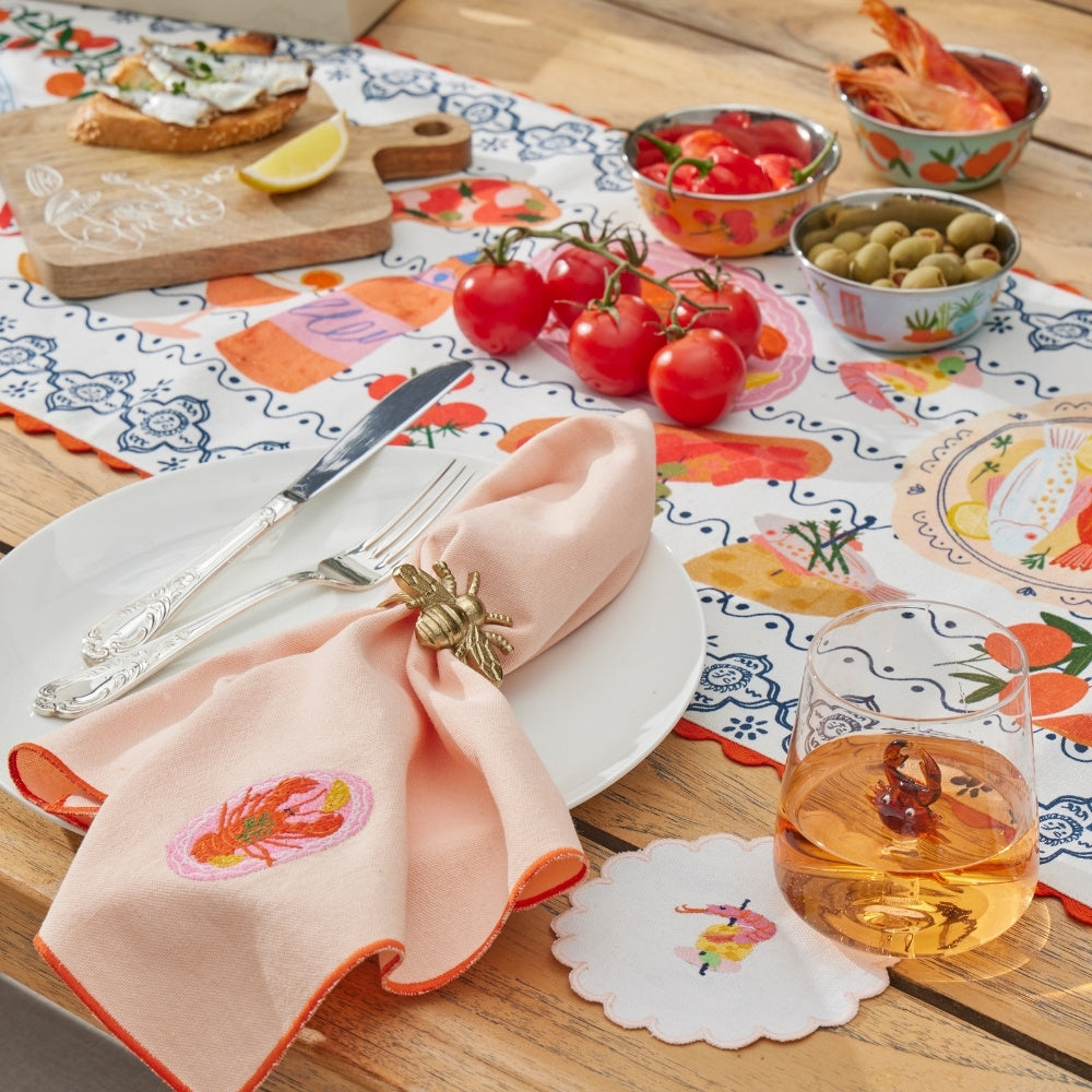 Pilbeam Living Mediterranea Embroidered Napkin Set Of 4