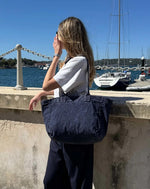 Load image into Gallery viewer, Juju &amp; Co Market Tote - Indigo
