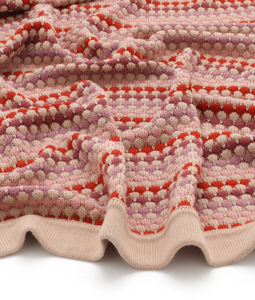 Nana Huchy Confetti Stripe Baby Blanket - Pink