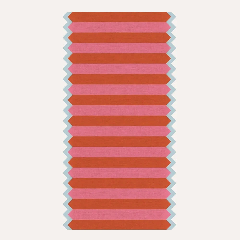 Loco Living Siesta Stripe Tablecloth In Orange/pink 3.2m